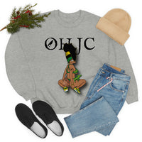 GOOD knees🧎🏾‍♀️🇨🇬 green/yellow Unisex Heavy Blend™ Crewneck Sweatshirt