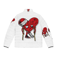 LOVE hurts ❤️‍🩹 white Men's Puffer Jacket