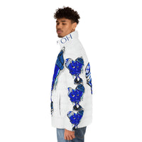 COLD hearted 🥶💙 white Men's Puffer Jacket