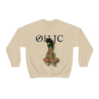 GOOD knees🧎🏾‍♀️🇨🇬 green/yellow Unisex Heavy Blend™ Crewneck Sweatshirt