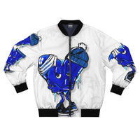Cold HEARTED 🥶💙 White Bomber Jacket