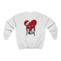 LOVE hurts Small logo ❤️‍🩹 Unisex Heavy Blend™ Crewneck Sweatshirt