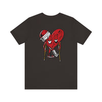 LOVE hurts ❤️‍🩹 small front logo Unisex Jersey Short Sleeve Tee