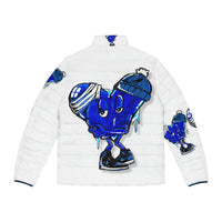 COLD hearted 🥶💙 white Men's Puffer Jacket