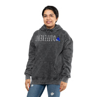 “DIFFERENT” Cold HEARTED 🥶💙Unisex Mineral Wash Hoodie