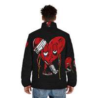 LOVE hurts ❤️‍🩹 black Men's Puffer Jacket