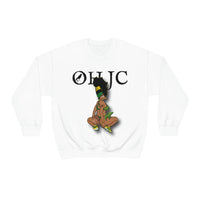 GOOD knees🧎🏾‍♀️🇨🇬 green/yellow Unisex Heavy Blend™ Crewneck Sweatshirt