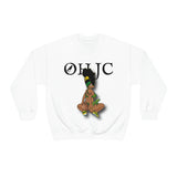 GOOD knees🧎🏾‍♀️🇨🇬 green/yellow Unisex Heavy Blend™ Crewneck Sweatshirt