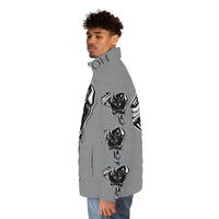 BLACK heart 🖤 gray Men's Puffer Jacket