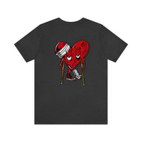 LOVE hurts ❤️‍🩹 small front logo Unisex Jersey Short Sleeve Tee