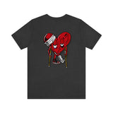 LOVE hurts ❤️‍🩹 small front logo Unisex Jersey Short Sleeve Tee