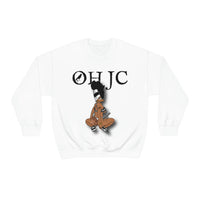 GOOD knees 🧎🏾‍♀️🐼 black/white Heavy Blend™ Crewneck Sweatshirt