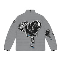 BLACK heart 🖤 gray Men's Puffer Jacket