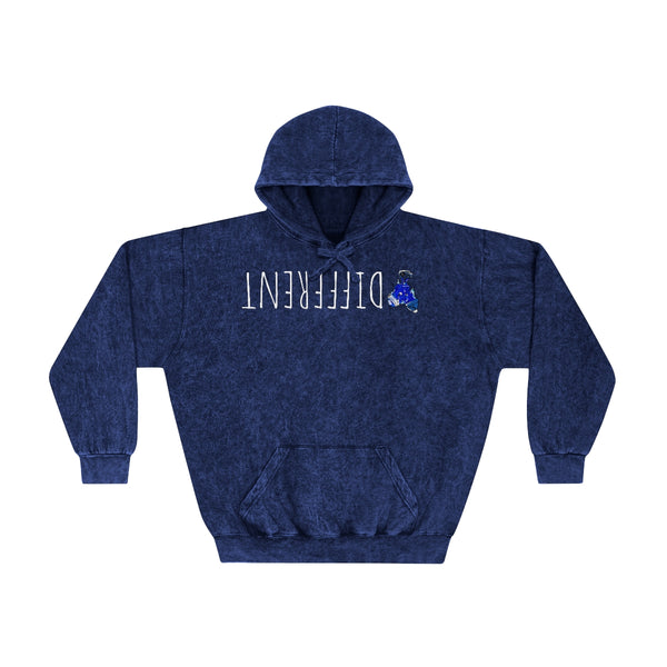 “DIFFERENT” Cold HEARTED 🥶💙Unisex Mineral Wash Hoodie