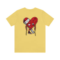 LOVE hurts ❤️‍🩹 small front logo Unisex Jersey Short Sleeve Tee