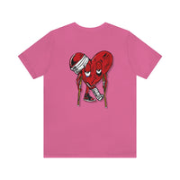 LOVE hurts ❤️‍🩹 small front logo Unisex Jersey Short Sleeve Tee