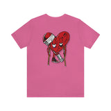 LOVE hurts ❤️‍🩹 small front logo Unisex Jersey Short Sleeve Tee