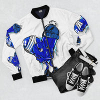 Cold HEARTED 🥶💙 White Bomber Jacket