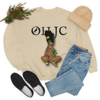 GOOD knees🧎🏾‍♀️🇨🇬 green/yellow Unisex Heavy Blend™ Crewneck Sweatshirt