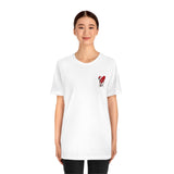 LOVE hurts ❤️‍🩹 small front logo Unisex Jersey Short Sleeve Tee
