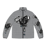 BLACK heart 🖤 gray Men's Puffer Jacket