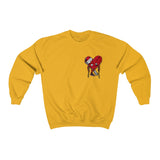 LOVE hurts Small logo ❤️‍🩹 Unisex Heavy Blend™ Crewneck Sweatshirt