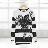 BLACK  heart 🖤 Black/white Unisex Sweatshirt