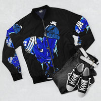 Cold HEARTED 🥶💙 Black Bomber Jacket