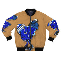 Cold HEARTED 🥶💙 Light Brown Bomber Jacket