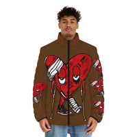 LOVE hurts ❤️‍🩹🍫chocolate Men's Puffer Jacket