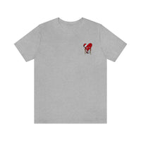 LOVE hurts ❤️‍🩹 small front logo Unisex Jersey Short Sleeve Tee