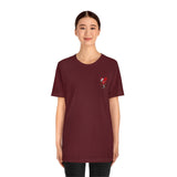 LOVE hurts ❤️‍🩹 small front logo Unisex Jersey Short Sleeve Tee