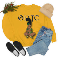 GOOD knees🧎🏾‍♀️🇨🇬 green/yellow Unisex Heavy Blend™ Crewneck Sweatshirt