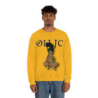 GOOD knees🧎🏾‍♀️🇨🇬 green/yellow Unisex Heavy Blend™ Crewneck Sweatshirt