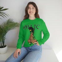 GOOD knees🧎🏾‍♀️🇨🇬 green/yellow Unisex Heavy Blend™ Crewneck Sweatshirt