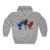 LOVE trio 💙❤️‍🩹🖤 Unisex Heavy Blend™ Hooded Sweatshirt