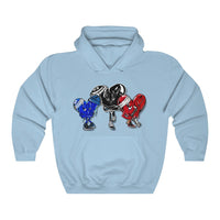 LOVE trio 💙❤️‍🩹🖤 Unisex Heavy Blend™ Hooded Sweatshirt