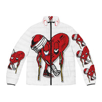 LOVE hurts ❤️‍🩹 white Men's Puffer Jacket