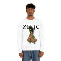 GOOD knees🧎🏾‍♀️🇨🇬 green/yellow Unisex Heavy Blend™ Crewneck Sweatshirt