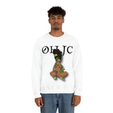 GOOD knees🧎🏾‍♀️🇨🇬 green/yellow Unisex Heavy Blend™ Crewneck Sweatshirt