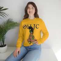 GOOD knees🧎🏾‍♀️🇨🇬 green/yellow Unisex Heavy Blend™ Crewneck Sweatshirt