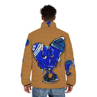 COLD hearted 🥶💙 light brown Men's Puffer Jacket
